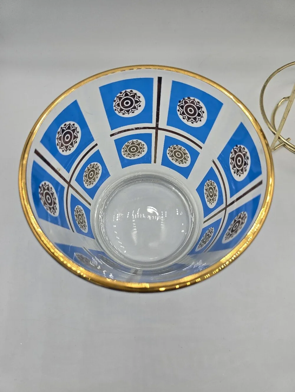 Vintage Jeannette Blue & 22K Gold Ice Bucket | MCM